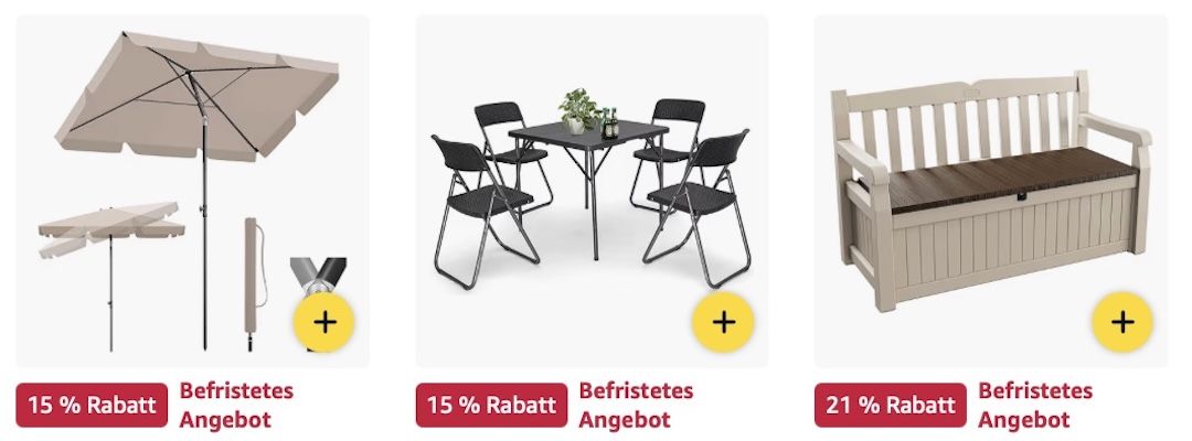 ☀️🏡☺️ Amazon: TOP Preise auf Gartenmöbel z.B. Gartenbank für 135€ (statt 162€)