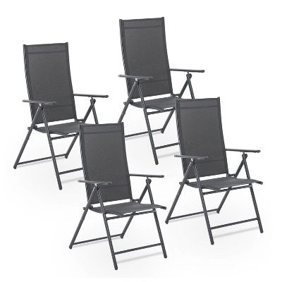 🏡 4er Set Juskys Gartenstuhl Calena in Anthrazit 🧨 für 87,99€ (statt 150€)