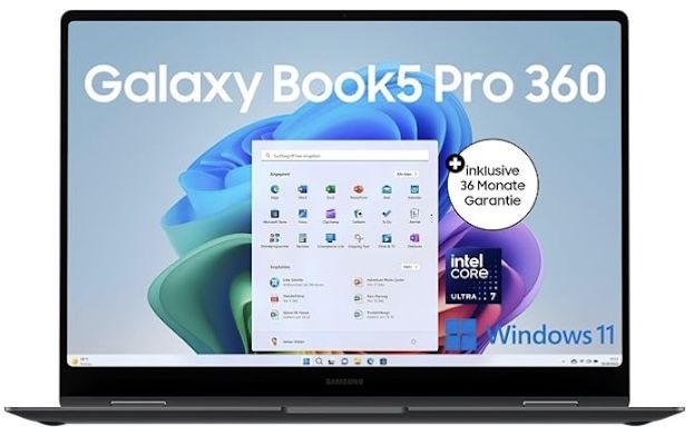 🧑‍💻 Samsung Galaxy Book5 Pro 360 2 in 1 Laptop mit 32/512 GB für 1.299€ (statt 1.599€)