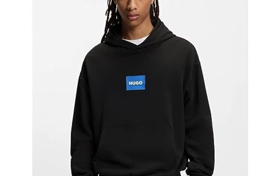 👕 HUGO Hoodie aus Baumwoll Terry mit blauem Logo ab 52,66€
