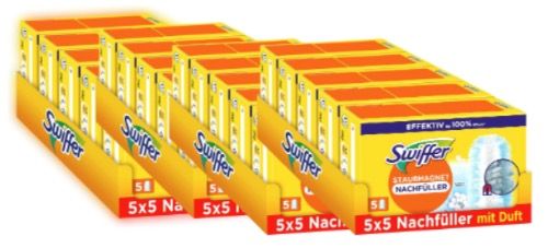 🧲 4x 25er Pack Swiffer Staubmagnet Nachfülltücher für 39,36€ (statt 73€)