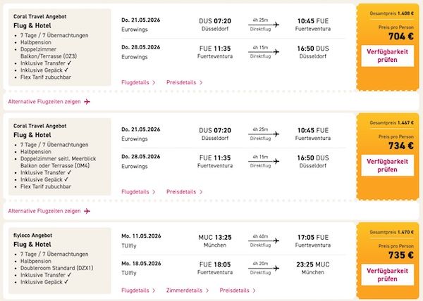 ☀️ Fuerteventura: 7 ÜN im 4* Hotel 🏖️ inkl. HP, Flüge, Gepäck & Transfer ab 704€ p.P.