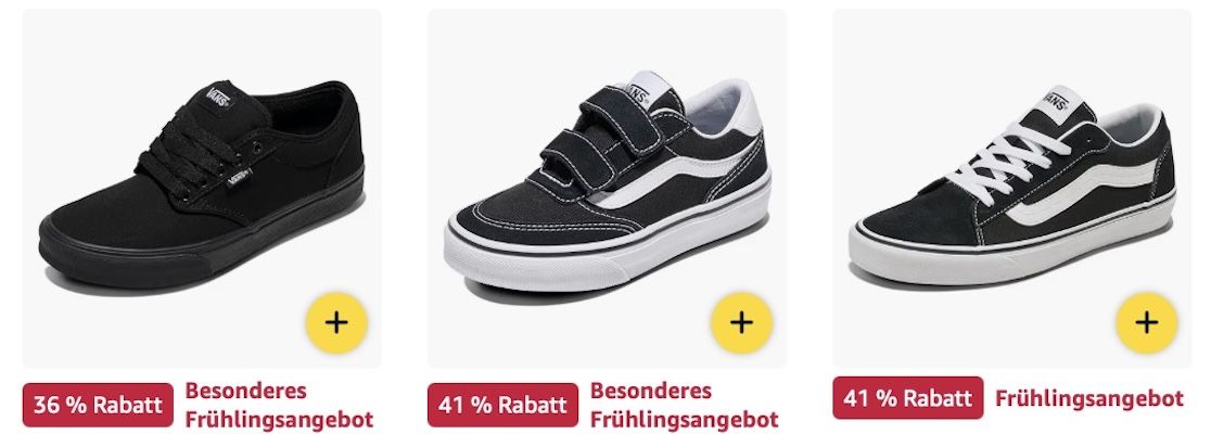 🔝👕👟 Amazon: Vans Frühlings Sale – Kult Sneaker, Pullis, T Shirts im Angebot