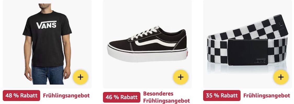🔝👕👟 Amazon: Vans Frühlings Sale – Kult Sneaker, Pullis, T Shirts im Angebot