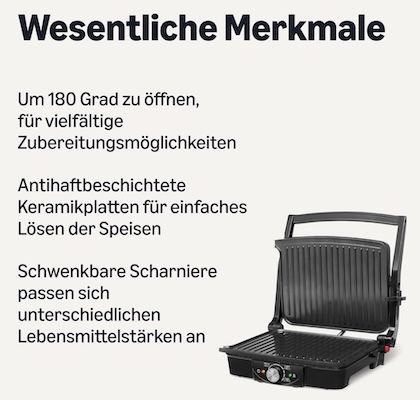 🍔 Amazon Basics Elektrischer Kontaktgrill mit 2000W für 41,94€ (statt 49€) 🍔 Amazon Basics Elektrischer Kontaktgrill mit 2000W für 41,94€ (statt 49€)