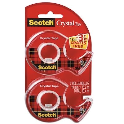🩹 Scotch Crystal Klebeband mit 2 Rollen auf Abrollern für 4€ (statt 8€)