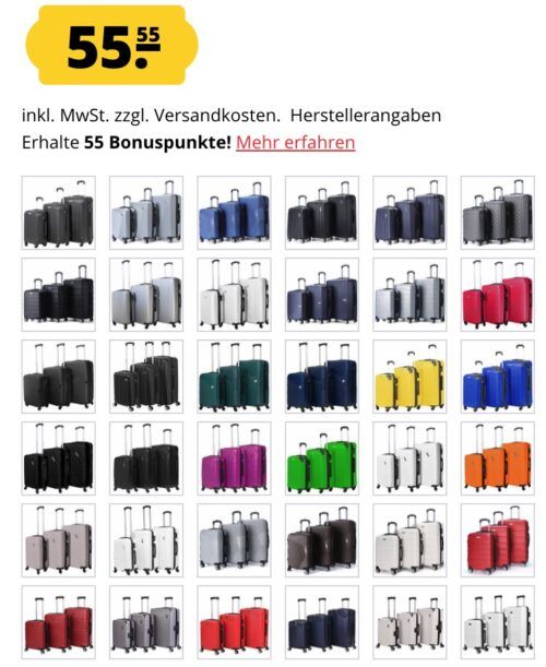 🧳 Vertical Studio Helsinki Koffer Set diverse Farben 3 Teilig für 60,50€ (statt 100€)