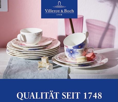 ☕️ Villeroy & Boch   Mariefleur Gris Basic 6 Personen Kaffee Set für 186€ (statt 207€)