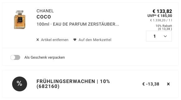 🌺 CHANEL Coco Eau de Parfum 100ml 🧨 für 120€ (statt 176€) ➡️ 50ml 87€ (statt 118€)