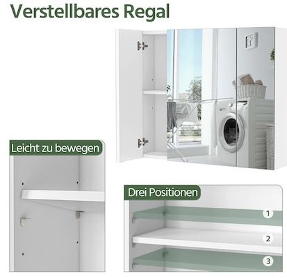 🛁 Yaheetech Spiegelschrank mit 3 Spielgeltüren für 55,99€ (statt 65€) 🛁 Yaheetech Spiegelschrank mit 3 Spielgeltüren für 55,99€ (statt 65€)