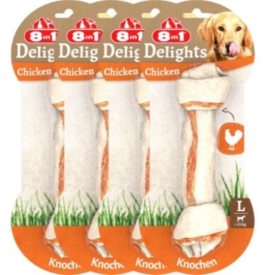 🐓💨🐕 Knaller: 4x 8in1 Delights Chicken Knochen L 🧨 nur 10,34€ (statt 21€)