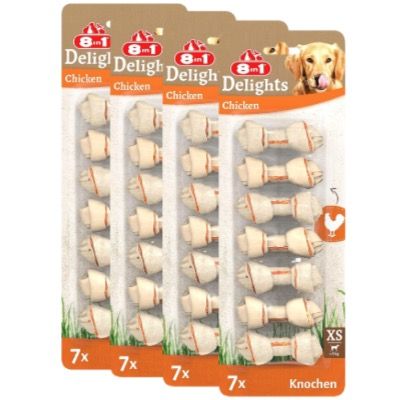 🐓💨 4x 8in1 Delights Chicken Knochen XS 🐕 je 7 Stück nur 14,59€ (statt 21€)