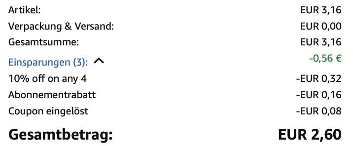 🇮🇹🍝 4x 500g by Amazon Spaghetti für 2,60€