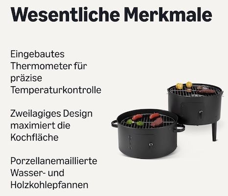 🔝🍖 Amazon Basics Outdoor Smoker mit 40,6 cm für 55,64€ (statt 67€)