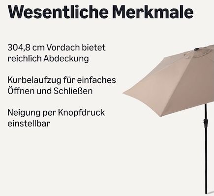 🏖️ Amazon Basics Sonnenschirm mit 305cm für 44,53€ (statt 53€) 🏖️ Amazon Basics Sonnenschirm mit 305cm für 44,53€ (statt 53€)