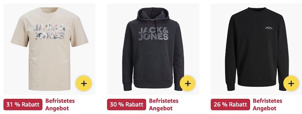 🔝🤑👕 Amazon: Jack & Jones Sale z.B. Kapuzenpullover ab 20,94€ (statt 27€)