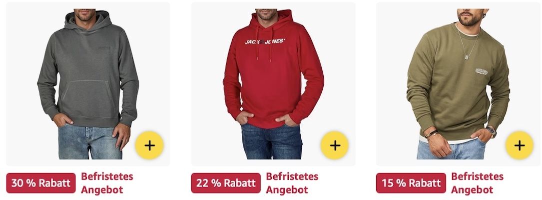 🔝🤑👕 Amazon: Jack & Jones Sale z.B. Kapuzenpullover ab 20,94€ (statt 27€)