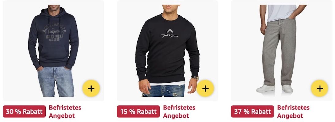 🔝🤑👕 Amazon: Jack & Jones Sale z.B. Kapuzenpullover ab 20,94€ (statt 27€)
