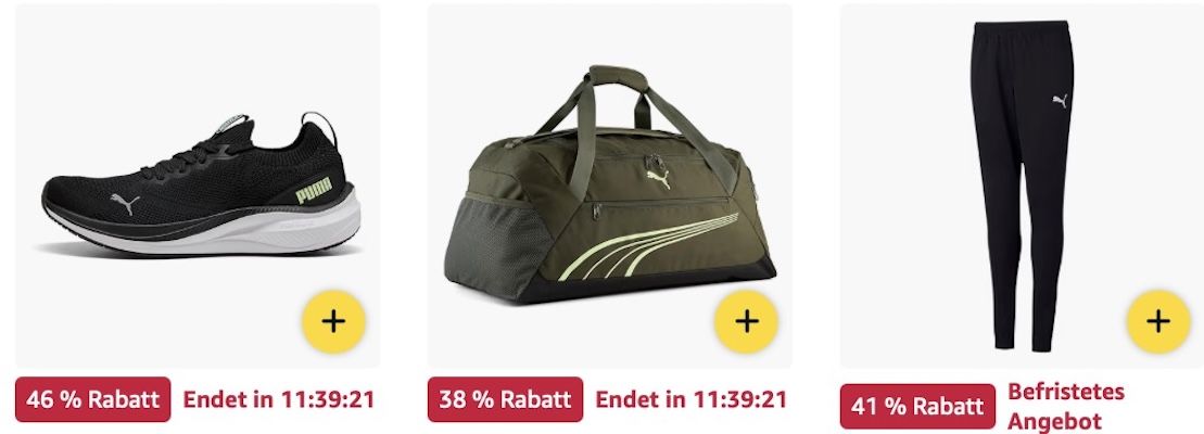 🧦👟 Amazon: Big Sale auf PUMA Sneaker, Socken, Pullis etc. z.B. Sporttasche mit 34L für 22€ (statt 30€) 🧦👟 Amazon: Big Sale auf PUMA Sneaker, Socken, Pullis etc. z.B. Sporttasche mit 34L für 22€ (statt 30€)