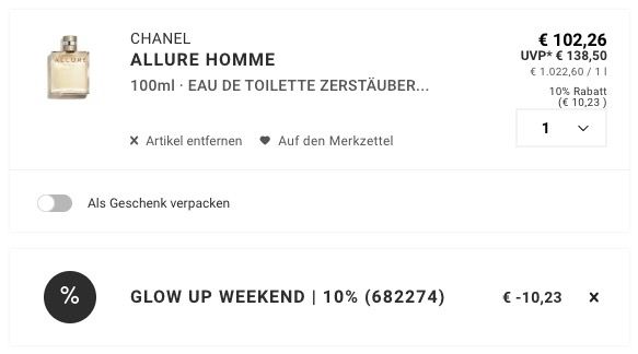 🌸 Chanel Allure Homme 100ml Herren Eau de Toilette für 92,03€ (statt 112€)