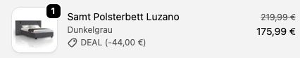 🛌🏻 Juskys Polsterbett Luzano mit Lattenrost, LED-Leselicht & Kopfteil für 175,99€ (statt 220€) 🛌🏻 Juskys Polsterbett Luzano mit Lattenrost, LED Leselicht & Kopfteil für 175,99€ (statt 220€)