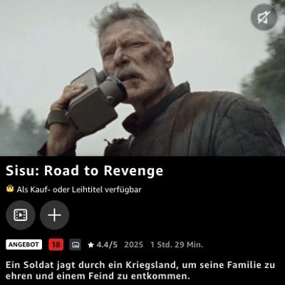 📽️ Amazon: HD Filme ab 0,99€ leihen – z.B. SISU: Road to Revenge uvm.