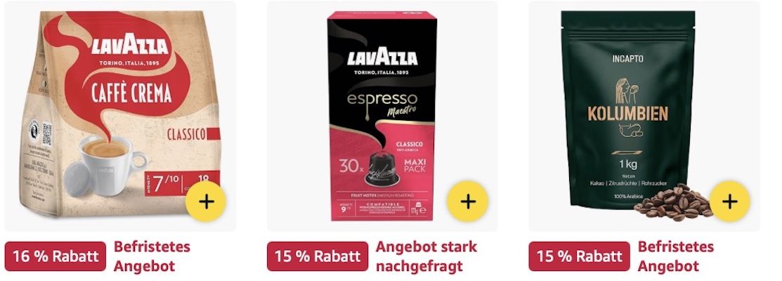 🤑🔝☕️ Amazon: Kaffeebohnen, Pads & Kapseln z.B. Tassimo Kapseln Limited Edition Cinnamon Roll für 26€ (statt 33€)