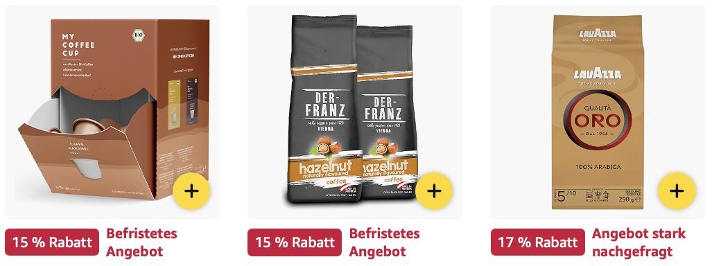 🤑🔝☕️ Amazon: Kaffeebohnen, Pads & Kapseln z.B. Tassimo Kapseln Limited Edition Cinnamon Roll für 26€ (statt 33€)