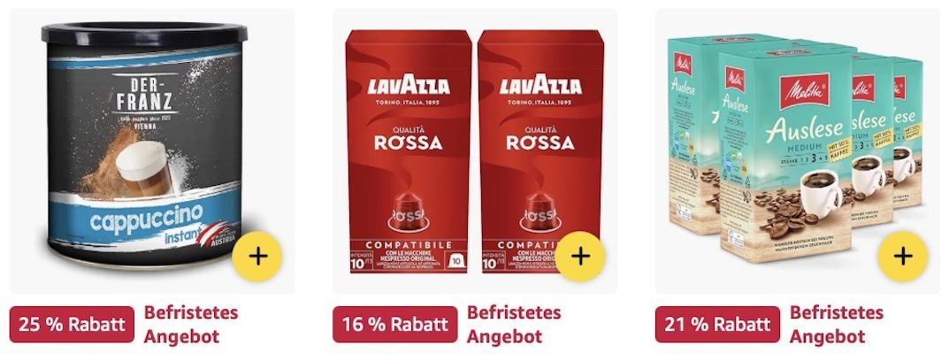 🤑🔝☕️ Amazon: Kaffeebohnen, Pads & Kapseln z.B. Tassimo Kapseln Limited Edition Cinnamon Roll für 26€ (statt 33€)