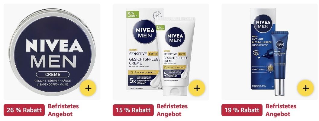 🔝🧴 Amazon: NIVEA Mega Sale z.B. Anti Age Hyaluron Feuchtigkeitscreme für 8€ (statt 13€)