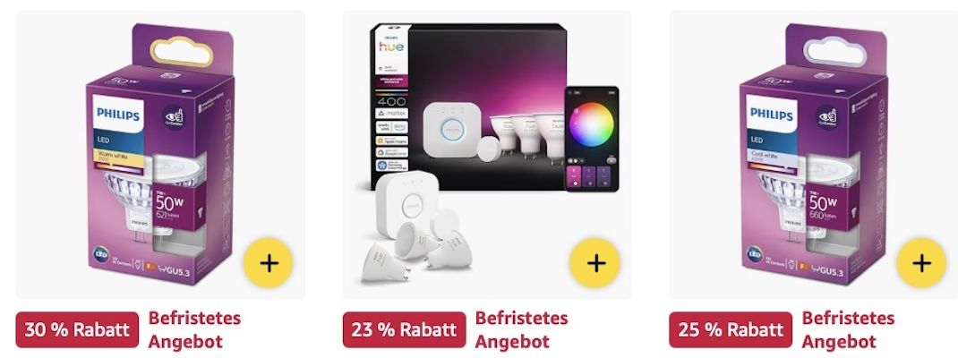 💡 Amazon: Philips Hue Leuchtmittel im Big Sale z.B. Philips Hue Starter Set für 145€ (statt 165€)