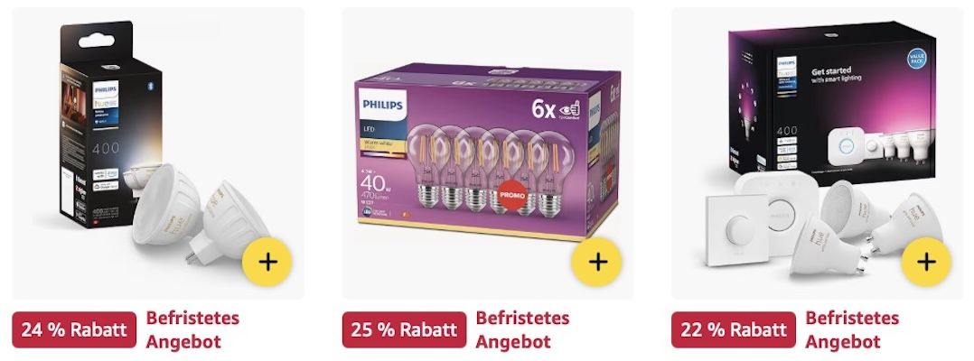 💡 Amazon: Philips Hue Leuchtmittel im Big Sale z.B. Philips Hue Starter Set für 145€ (statt 165€) 💡 Amazon: Philips Hue Leuchtmittel im Big Sale z.B. Philips Hue Starter Set für 145€ (statt 165€)