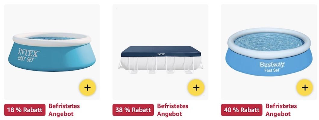 🔝🏖️ Amazon: Bestway & Intex Pools Big Sale z.B. Bestway Pool Set mit 366 x 100 cm für 187€ (statt 208€) 🔝🏖️ Amazon: Bestway & Intex Pools Big Sale z.B. Bestway Pool Set mit 366 x 100 cm für 187€ (statt 208€)