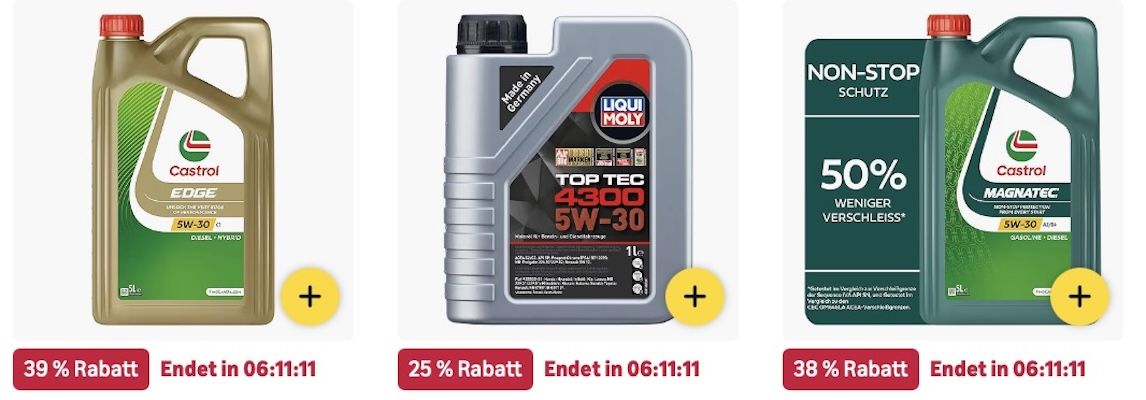 🚗🛢️ Amazon: Castrol & Liqui Moly im Prime Day Sale z.B. 5L Castrol EDGE 0W 30 Motoröl für 40€ (statt 51€)