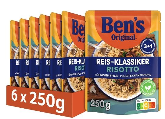 🍄 6x Bens Original Express Risotto Hühnchen & Pilze ab 8,07€ (statt 18€)