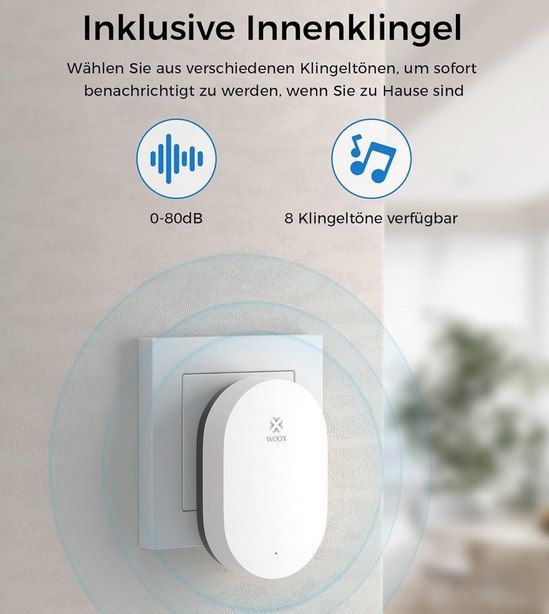 🔔 Woox Video Türklingel mit WLAN, 2K FHD, 170° Ultra Weitwinkel ab 38,99€ (statt 66€)