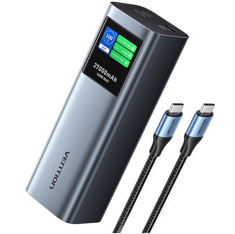 🔋 VENTION 27.000mAh 140W Powerbank mit Smart Digital Display & PD3.1 für 53,99€ (statt 63€)