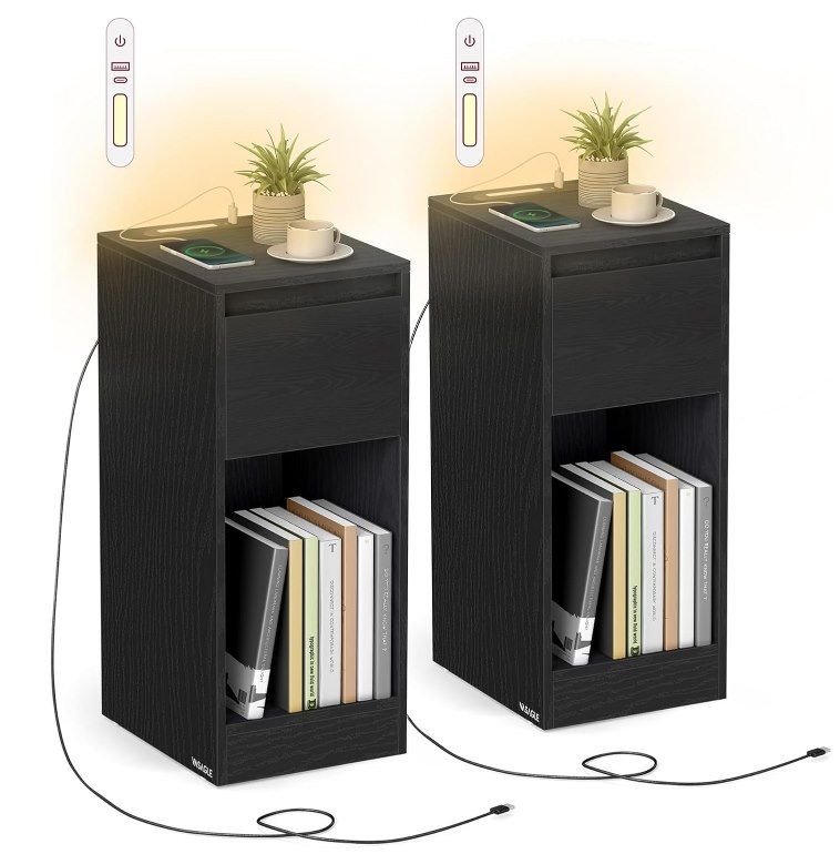 2x VASAGLE Nachttisch mit LEDS inkl. USB + USB C Port für 39,99€ (statt 51€)