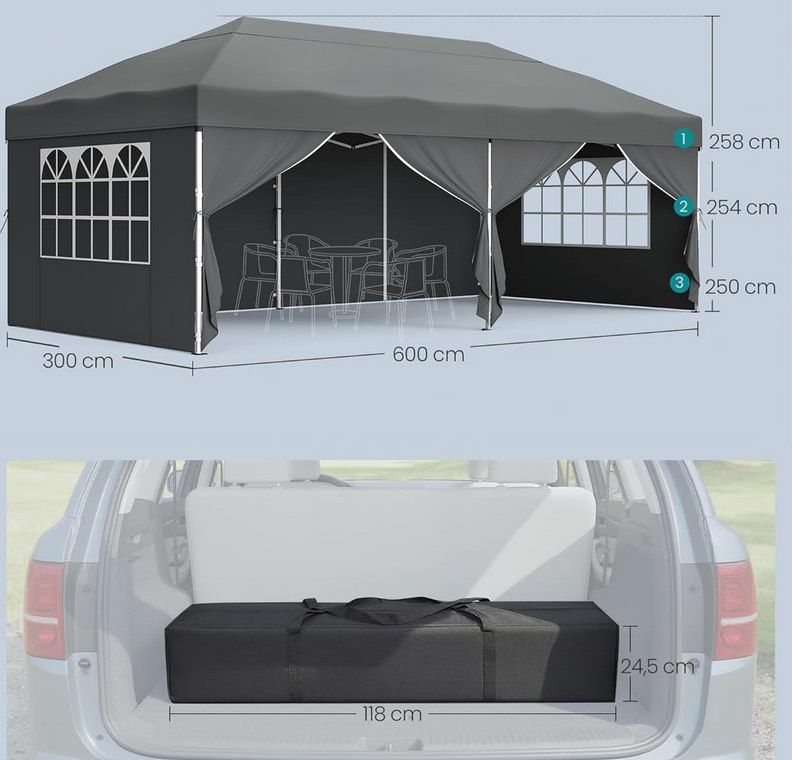 🎪 SONGMICS Faltpavillon (3 x 6 m) mit Seitenwänden für 144,49€ (statt 170€) 🎪 SONGMICS Faltpavillon (3 x 6 m) mit Seitenwänden für 144,49€ (statt 170€)