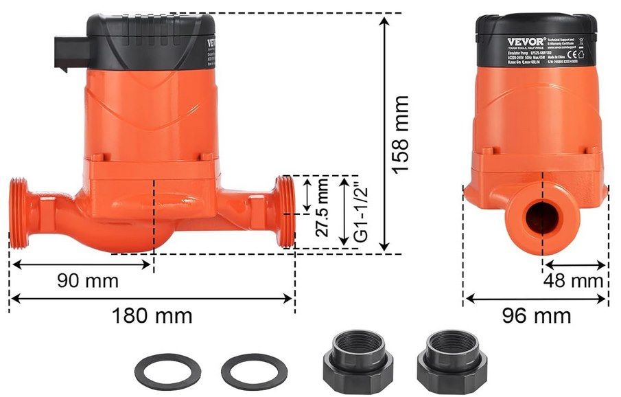 💦 VEVOR Heizungspumpe mit 6m Förderhöhe, 45 W & 60 L/min für 50,51€ (statt 65€) 💦 VEVOR Heizungspumpe mit 6m Förderhöhe, 45 W & 60 L/min für 50,51€ (statt 65€)