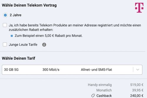 📱 Samsung Galaxy S26 Ultra (512GB) für 519€ + Telekom Magenta S 30GB für 39,95€ + 240€ Cashback