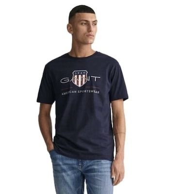 👕 GANT Archive Shield Baumwoll T Shirt in Dunkelblau ab 24,95€ (statt 38€)