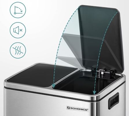 🗑️ SONGMICS Mülleimer 2x 15L aus Edelstahl für 38,36€ (statt 55€)