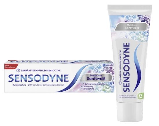 🦷 4x Sensodyne MultiCare Sanftweiß Zahnpasta, 75ml für 10€ (statt 16€)