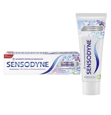 🦷 4x Sensodyne MultiCare Sanftweiß Zahnpasta, 75ml für 10€ (statt 16€)