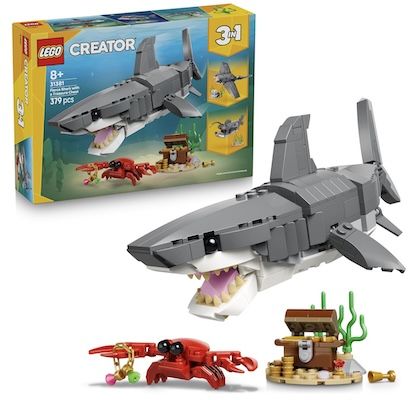 🦈 LEGO Creator 3-in-1 – Der furchterregende Hai und die Schatztruhe (31381) ab 21,99€ (statt 26€)