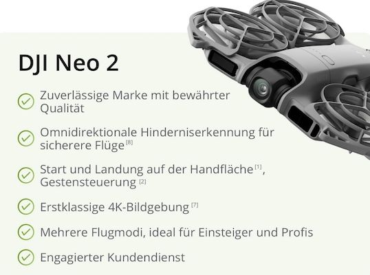 🚁 DJI Neo 2 Motion Fly More Combo mit RC Motion 3 + Goggles N3 für 478,67€ (statt 528€)