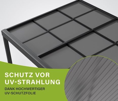 🏡 Juskys Terrassenüberdachung mit Schiebedach, 6x3m für 1.504,95€ (statt 1.989€)