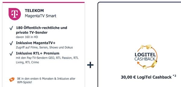 🏆🇩🇪 Für die WM perfekt! 📺 Telekom Magenta TV Smart inkl. RTL+ Premium für eff. 4€ mtl. (statt 7€) 🏆🇩🇪 Für die WM perfekt! 📺 Telekom Magenta TV Smart inkl. RTL+ Premium für eff. 4€ mtl. (statt 7€)