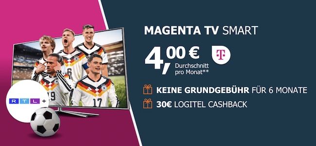 🏆🇩🇪 Für die WM perfekt! 📺 Telekom Magenta TV Smart inkl. RTL+ Premium für eff. 4€ mtl. (statt 7€)